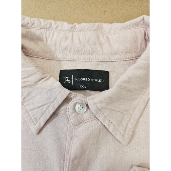 CCN Men's XXXL Tailored Athlete Linen Blend Shirt in Pink Long Sleeve Button Up - Picture 5 of 6